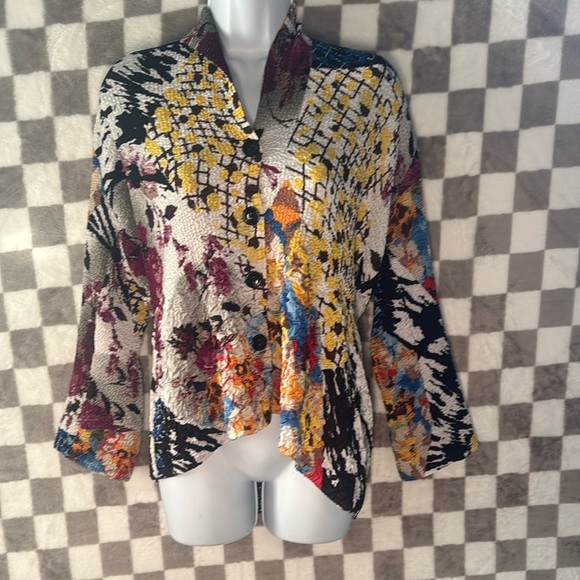 Alberto Makali Jackets & Blazers - Alberto Makali Crinkled LightWeight Blazer Sport Coat Abstract colorful Size L